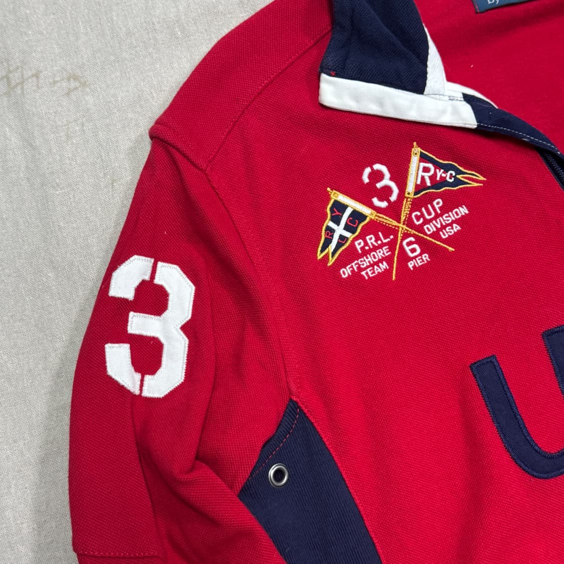 폴로랄프로렌 빈티지 USA 레이싱 반집업 M 상품이미지3