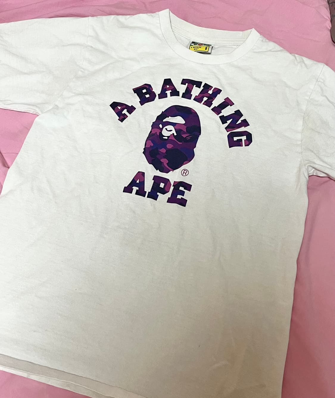 Bape 베이프 화이트 + 퍼플 카모 반팔티 s 상품이미지4