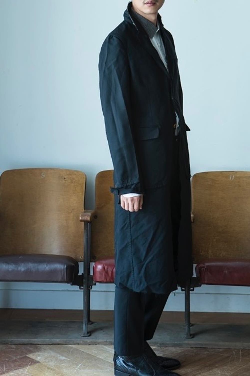 꼼데가르송 옴므플러스 17ss 축융 폴리 도킹 코트 M 상품이미지3