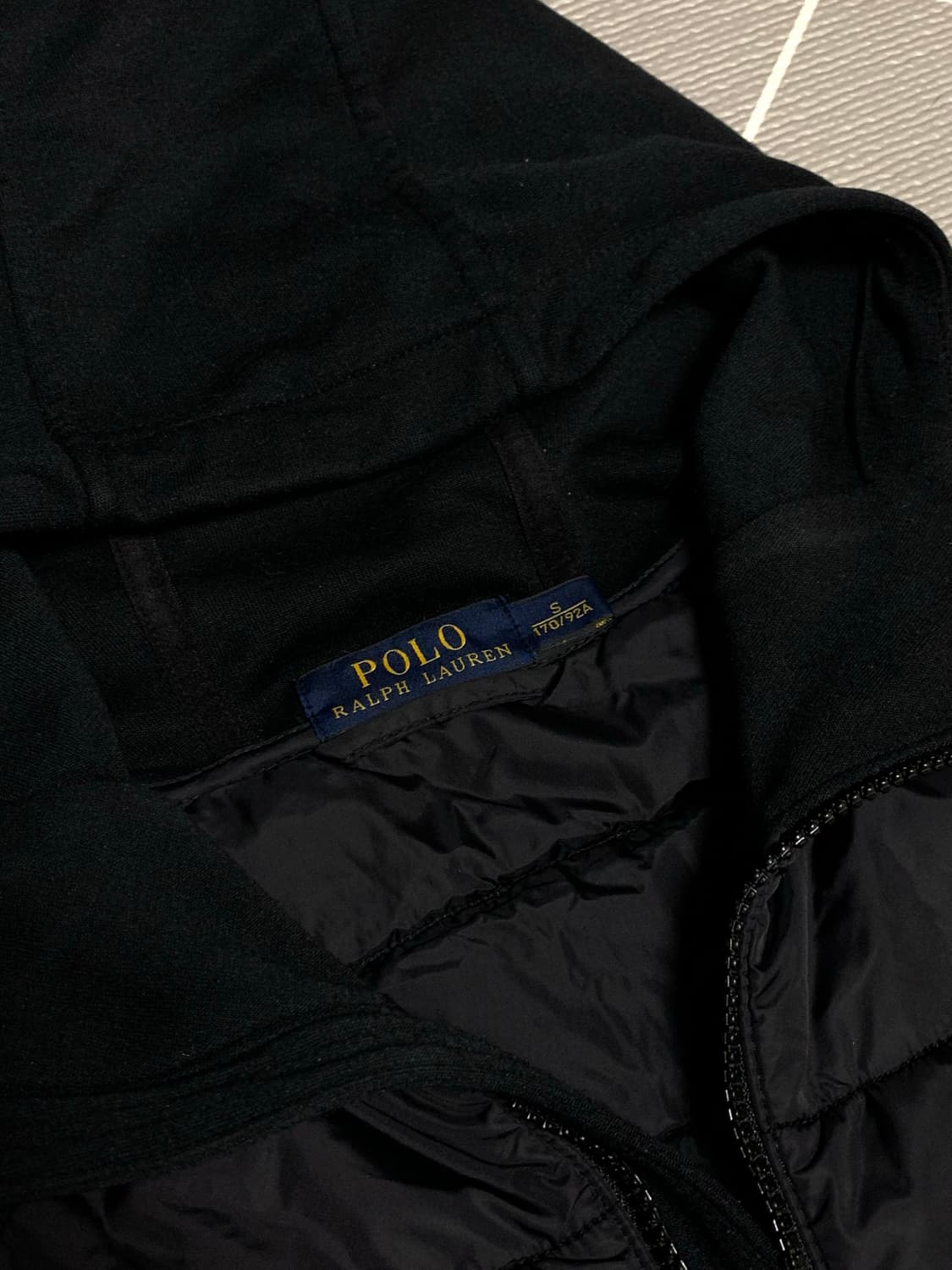 폴로 경량패딩 후드집업 블랙 상품이미지5