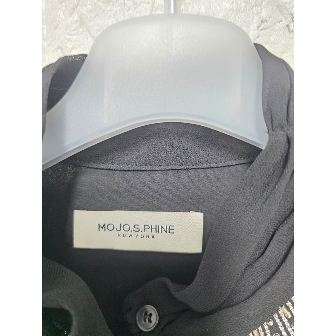 모조에스핀 뉴욕 블랙 비즈 장식 블라우스 M 상품이미지2