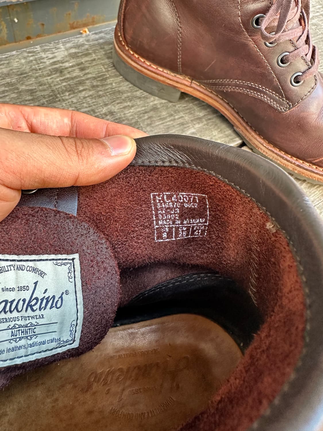Hawkins brown faded leather worker boots 상품이미지10