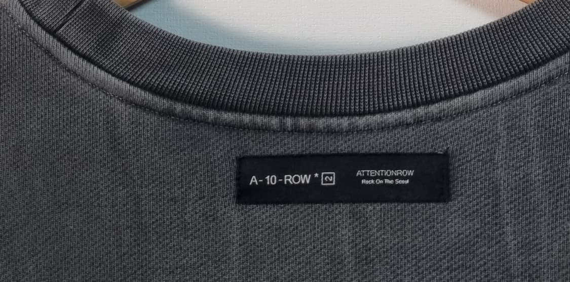 오버핏 XXL ) 어텐션로우 피그먼트 그레이 맨투맨 상품이미지3