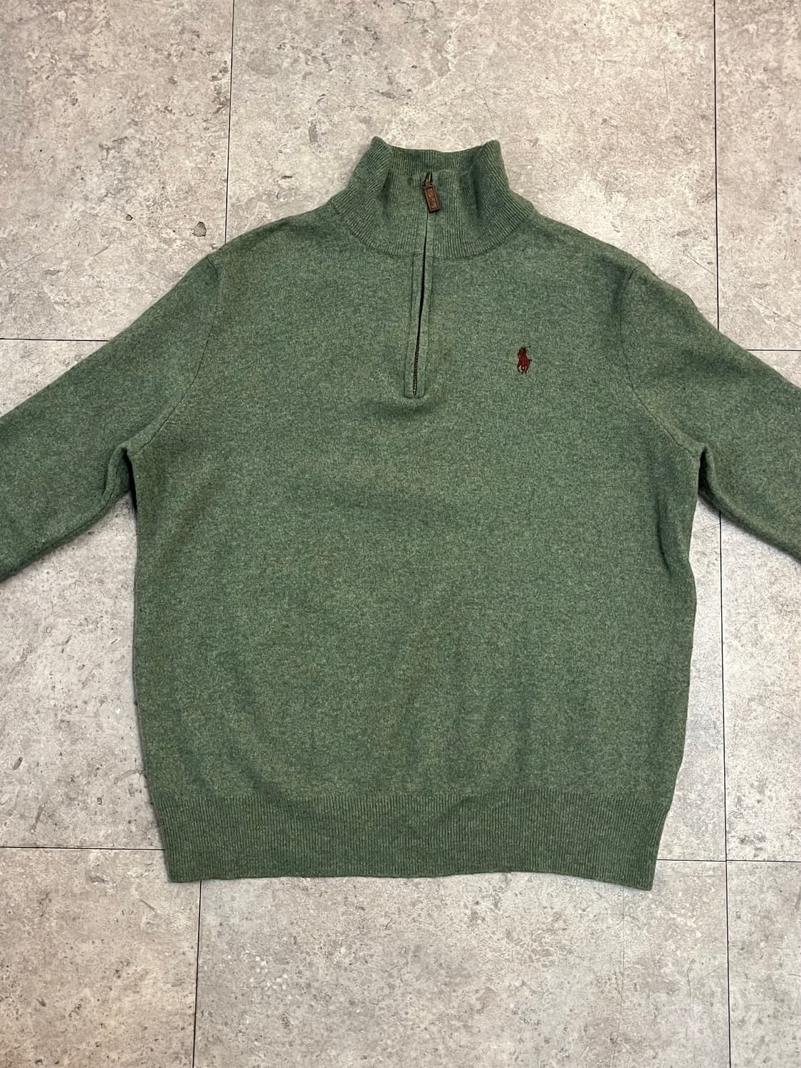 폴로 랄프로렌 반집업 니트 그린 XL #csz2341 상품이미지5