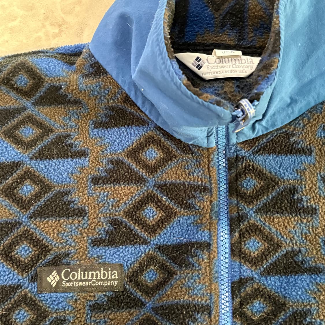 90s USA 콜롬비아 아즈텍 플리스 후리스 상품이미지2