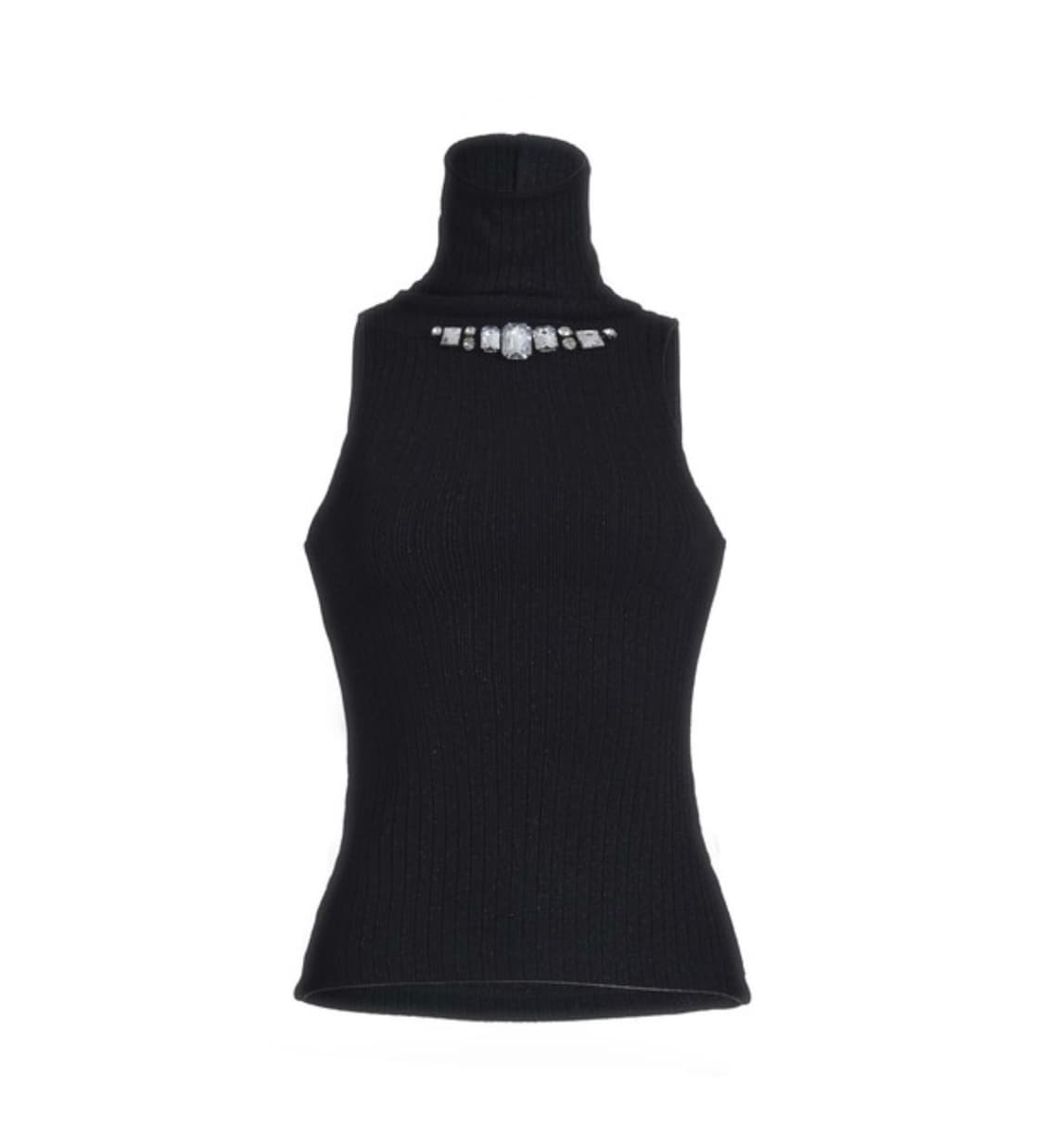 베이비메탈클럽 베메클 럭스젬 하이넥 탑 나시 블랙 판매합니다 상품이미지1