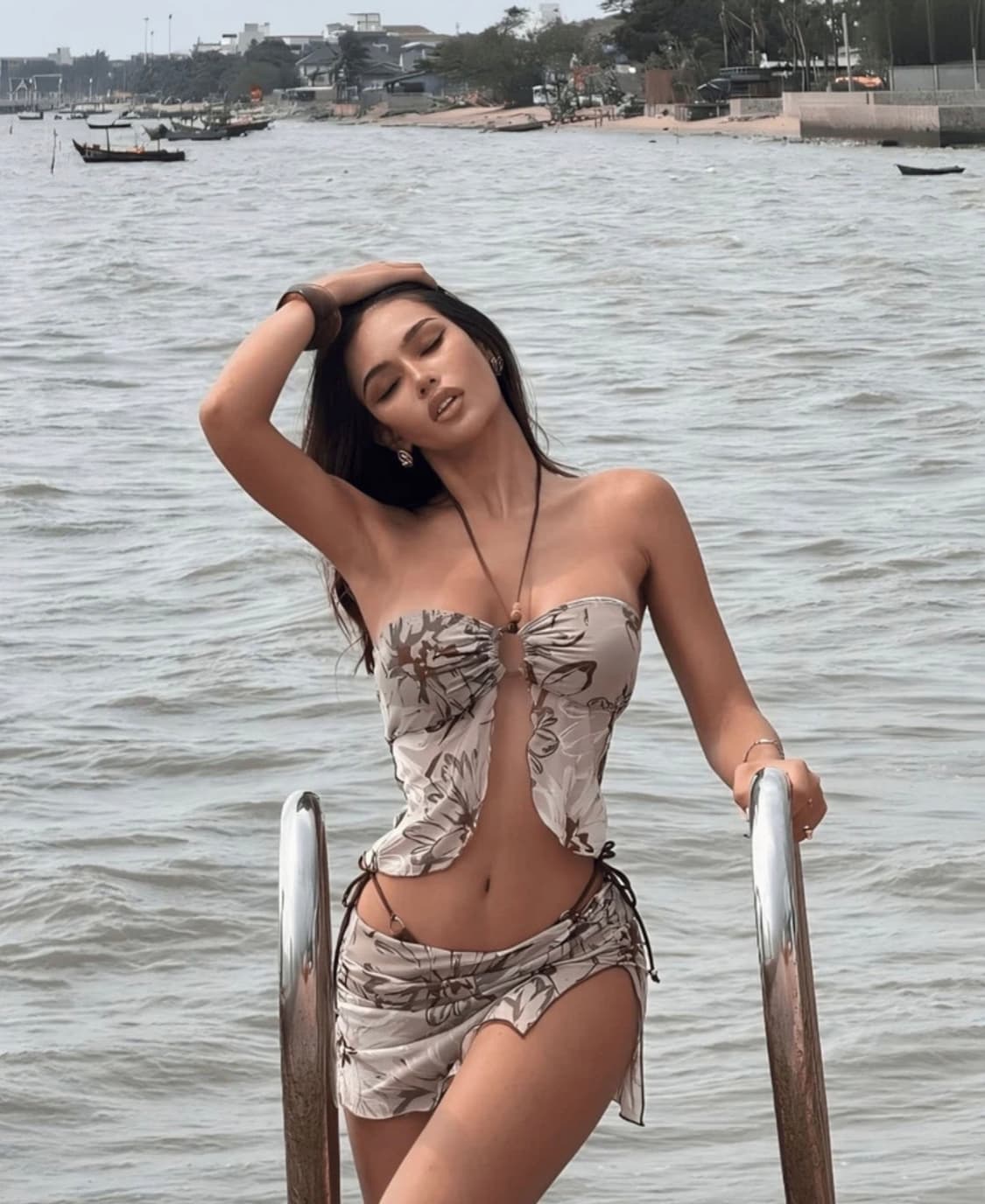 플라워패턴 비키니 세트 M 새상품 상품이미지1