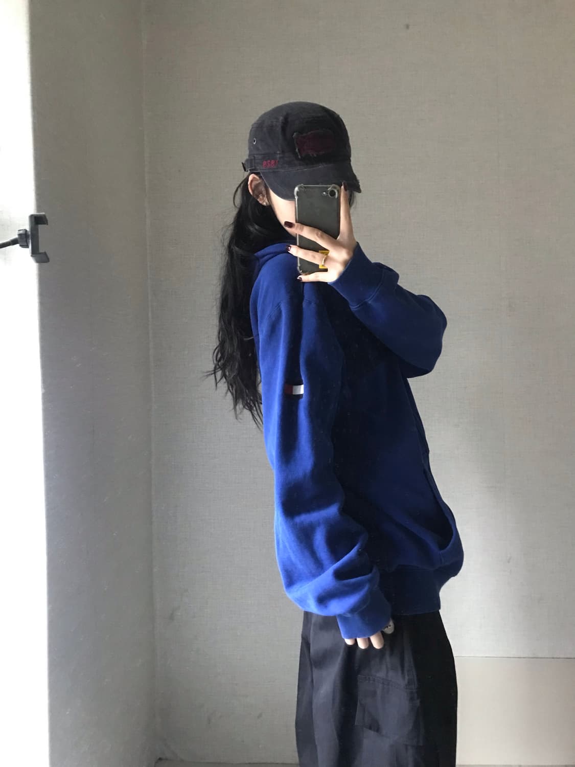 타미힐피거 딥블루 오버핏 후드집업 상품이미지3
