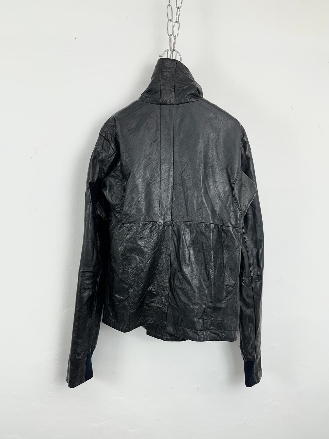 Lambskin High-Neck Leather Jacket 상품이미지5