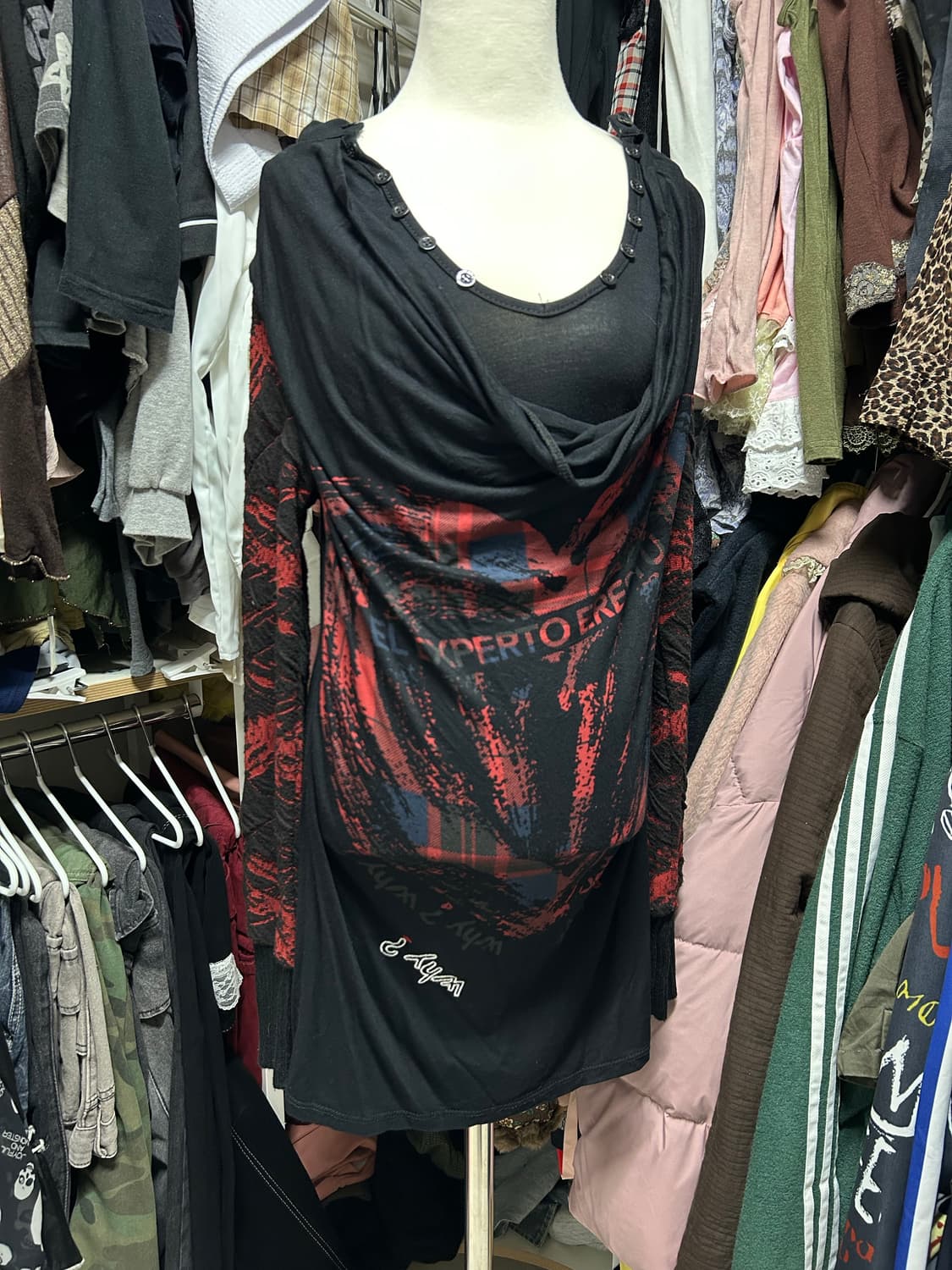 펑크 드레이프 원피스 상품이미지1