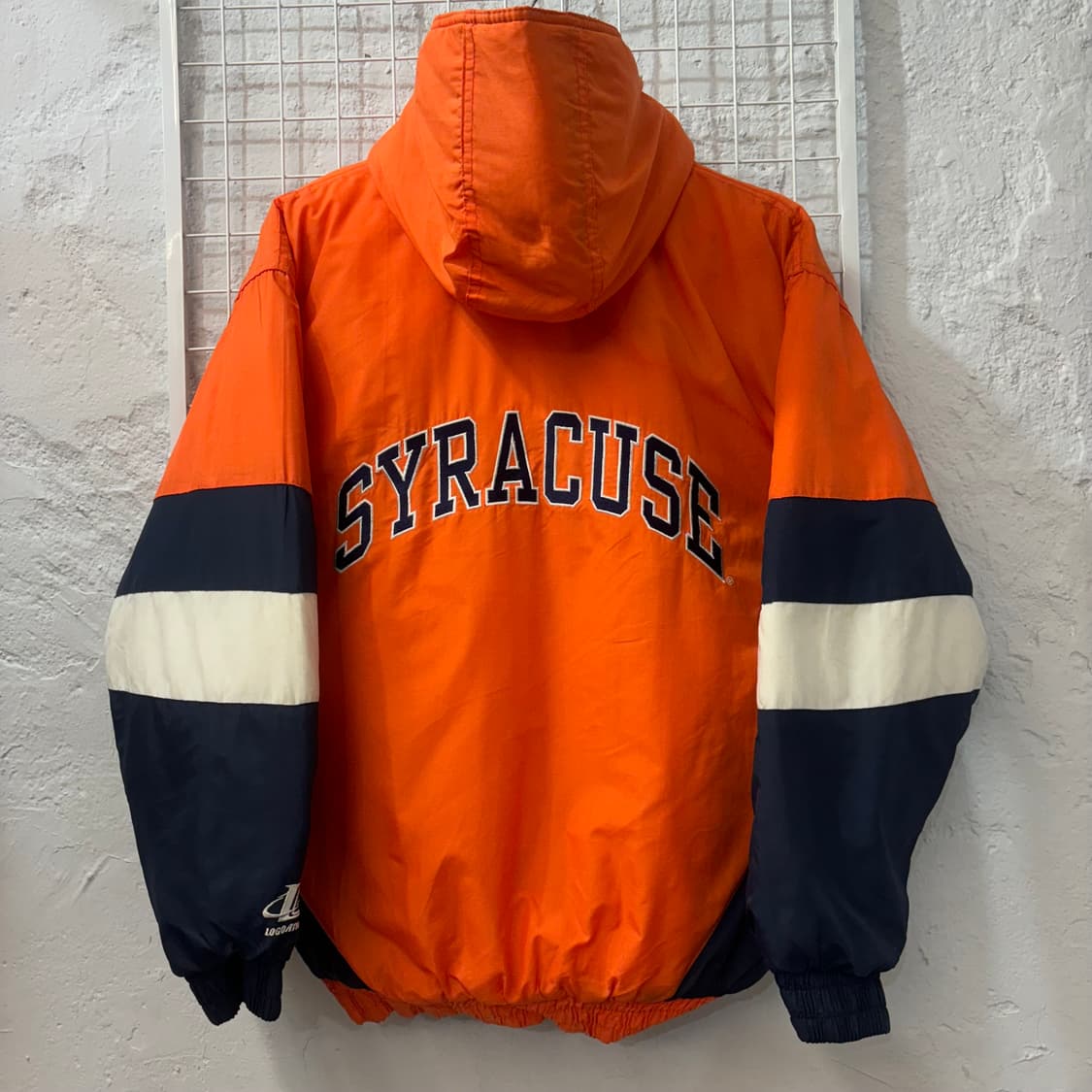 90s 러셀 어센틱 빈티지 시러큐스 오렌지 패딩 자켓 XL 상품이미지2