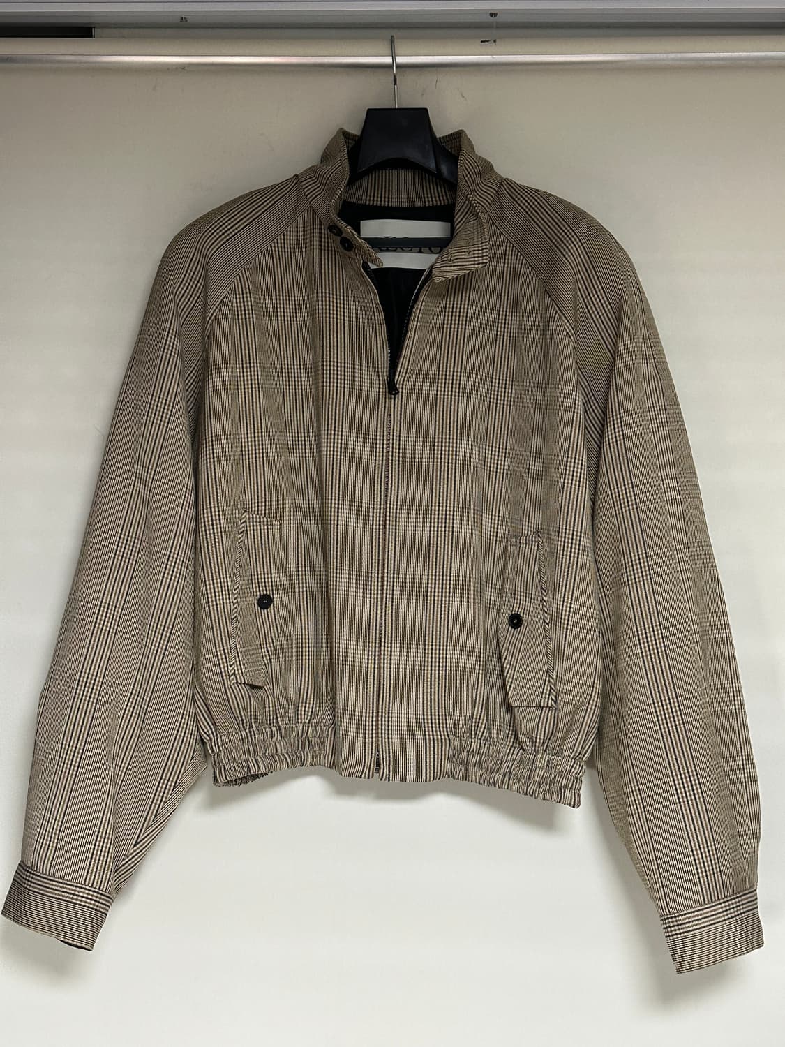 (L) 렉토 글렌 체크 헤링턴 봄버 자켓 카키 베이지 상품이미지1