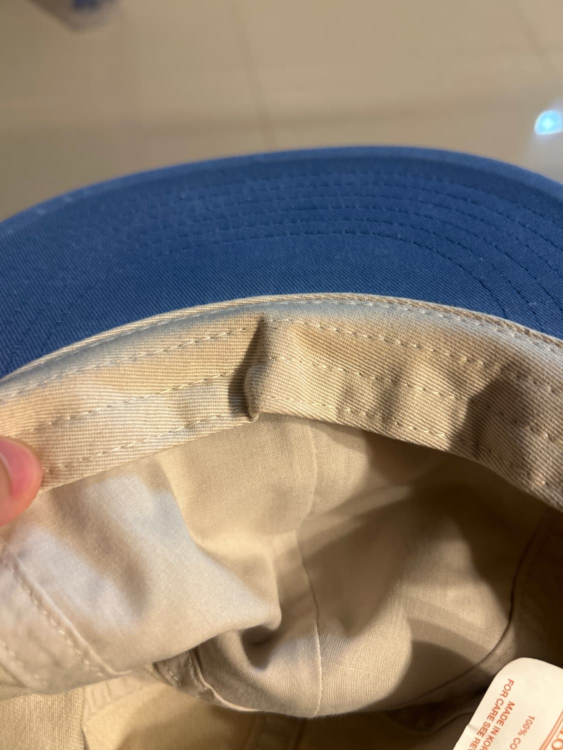 헬로 선라이즈 캡 베이지 앤 빈티지 블루 모자 상품이미지4