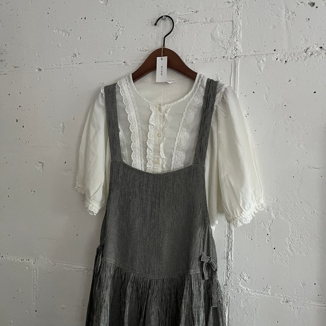 깅엄체크 레이어드 원피스 상품이미지9