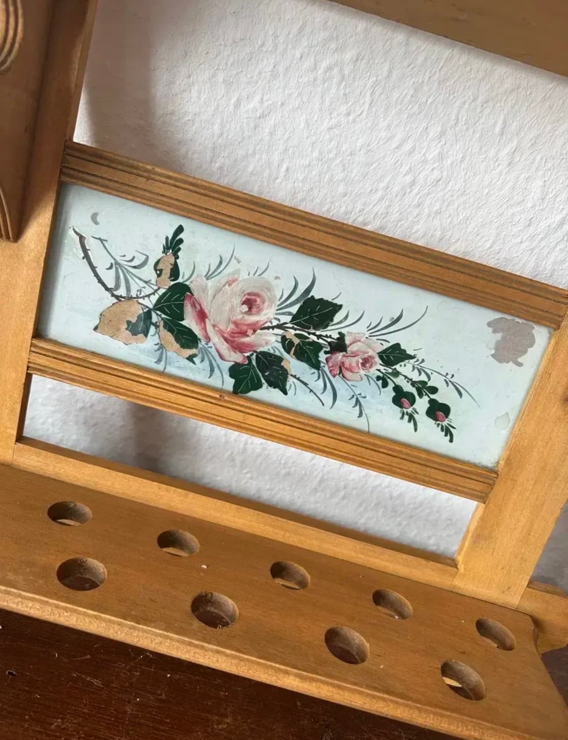 독일)빈티지 우드 장미 벽선반 상품이미지3