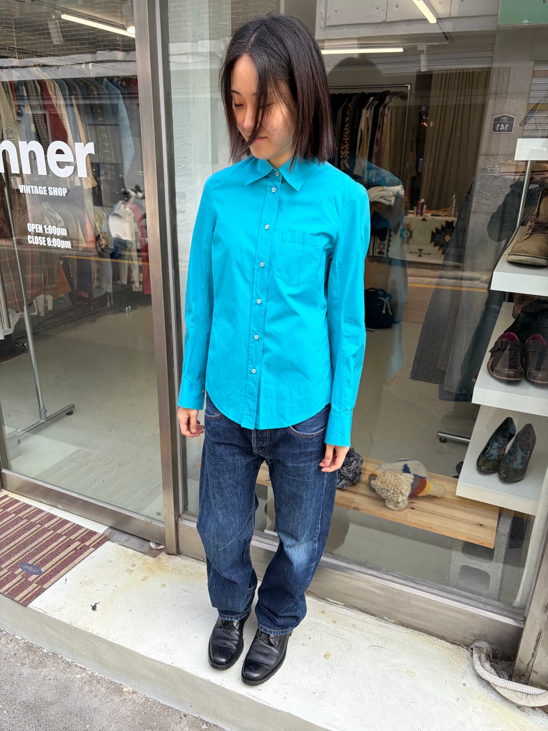 Jil Sander 비비드 블루 미니멀 셔츠 상품이미지1