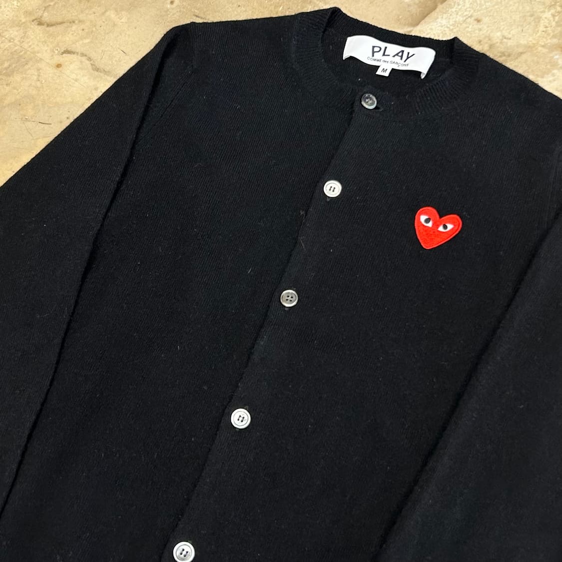 🫶🏻 꼼데가르송 Red 하트 와펜 Black 가디건 🫶🏻 상품이미지2