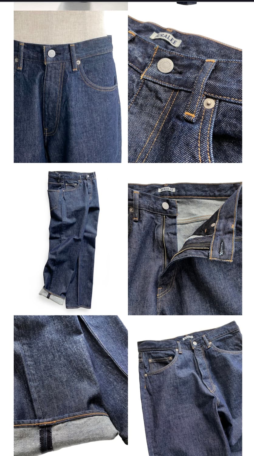 오라리 하드 트위스트 데님 와이드 팬츠 인디고 32 상품이미지2