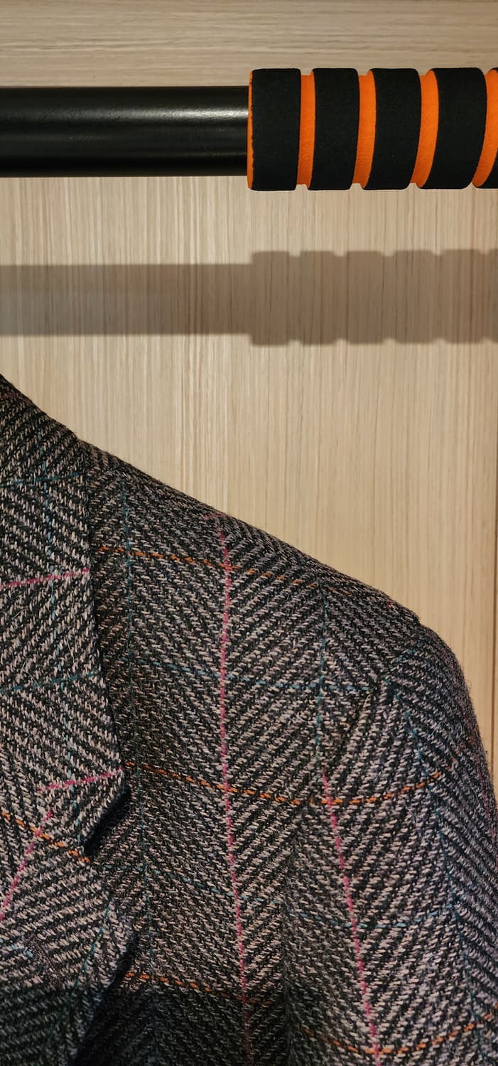 브라운 헤링본 트위드자켓 L 상품이미지3