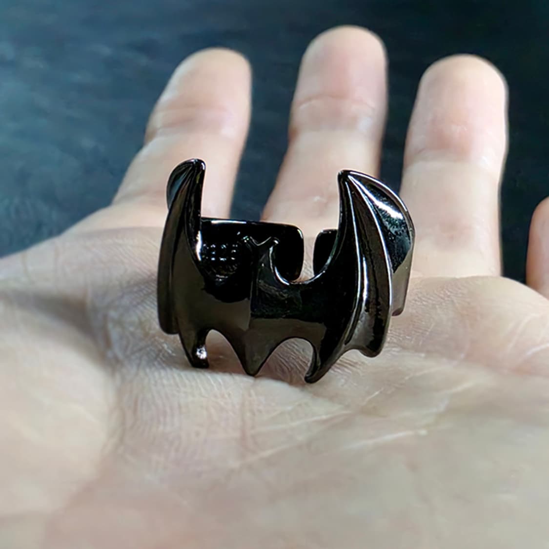 Dark Knight 실버 흑도금 남자 빈티지 배트맨 다크 히어로 반지 상품이미지5