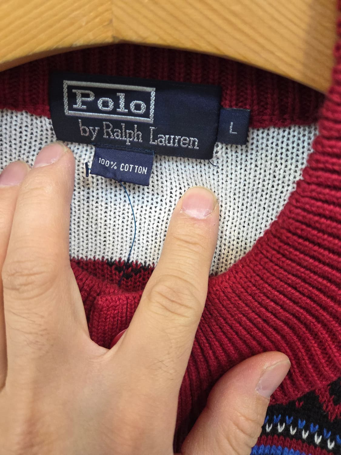 폴로랄프로렌 형광포니 인디언패턴 가디건 L 상품이미지3