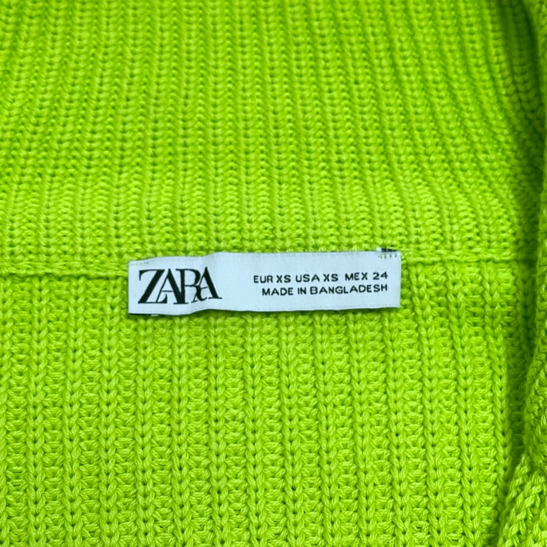 자라 라임 니트 투웨이 집업 남성XS 상품이미지3