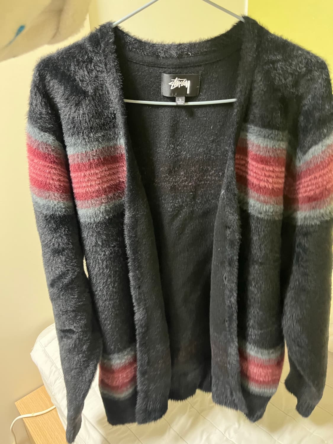 스투시 스트라이프 쉐기 가디건 블랙 l사이즈 상품이미지2