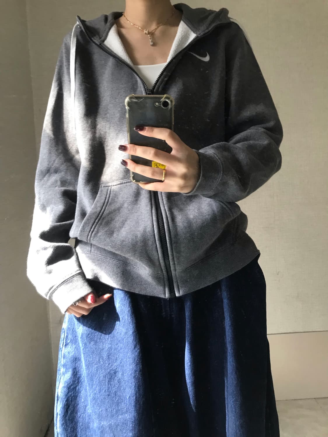 나이키 그레이 오버핏 후드집업 상품이미지2