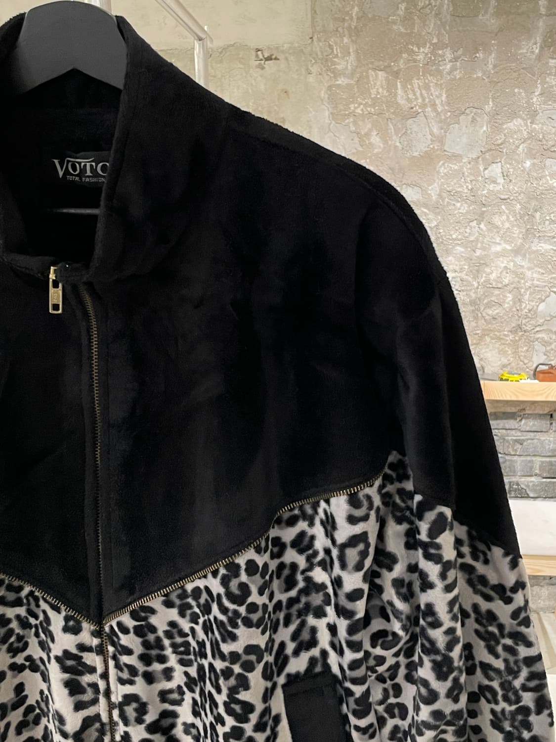 빈티지 요크 블랙 그레이 레오파드 집업 자켓  상품이미지3