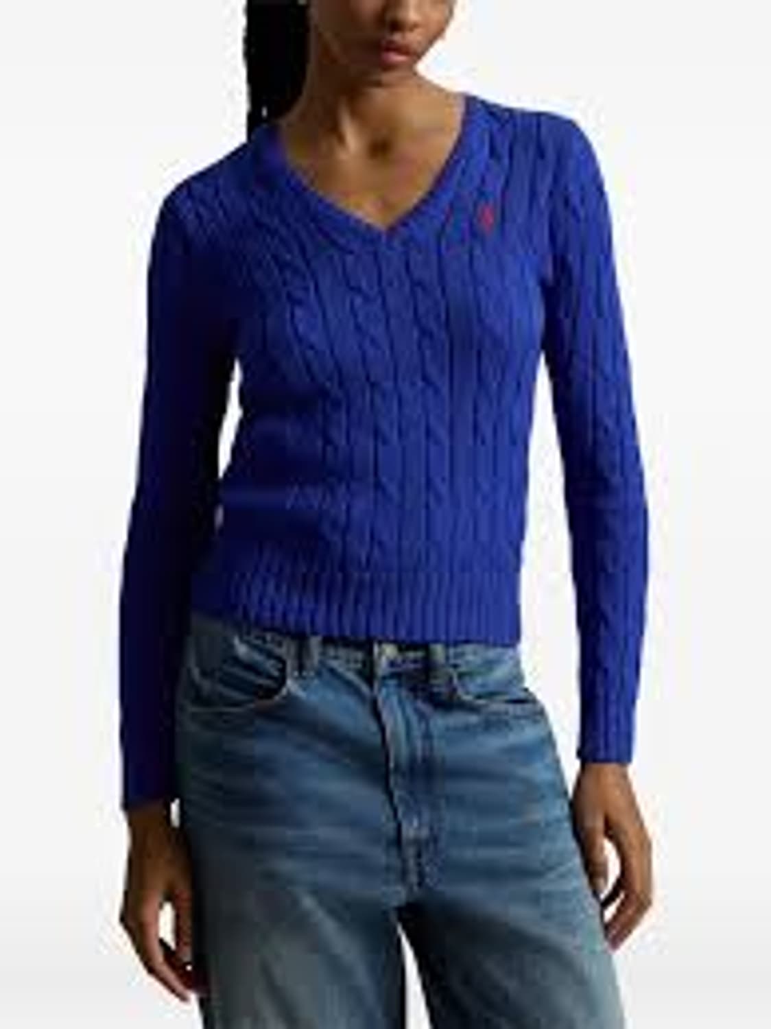 폴로 랄프로렌 케이블 니트 브이넥 스웨터 S사이즈 상품이미지1