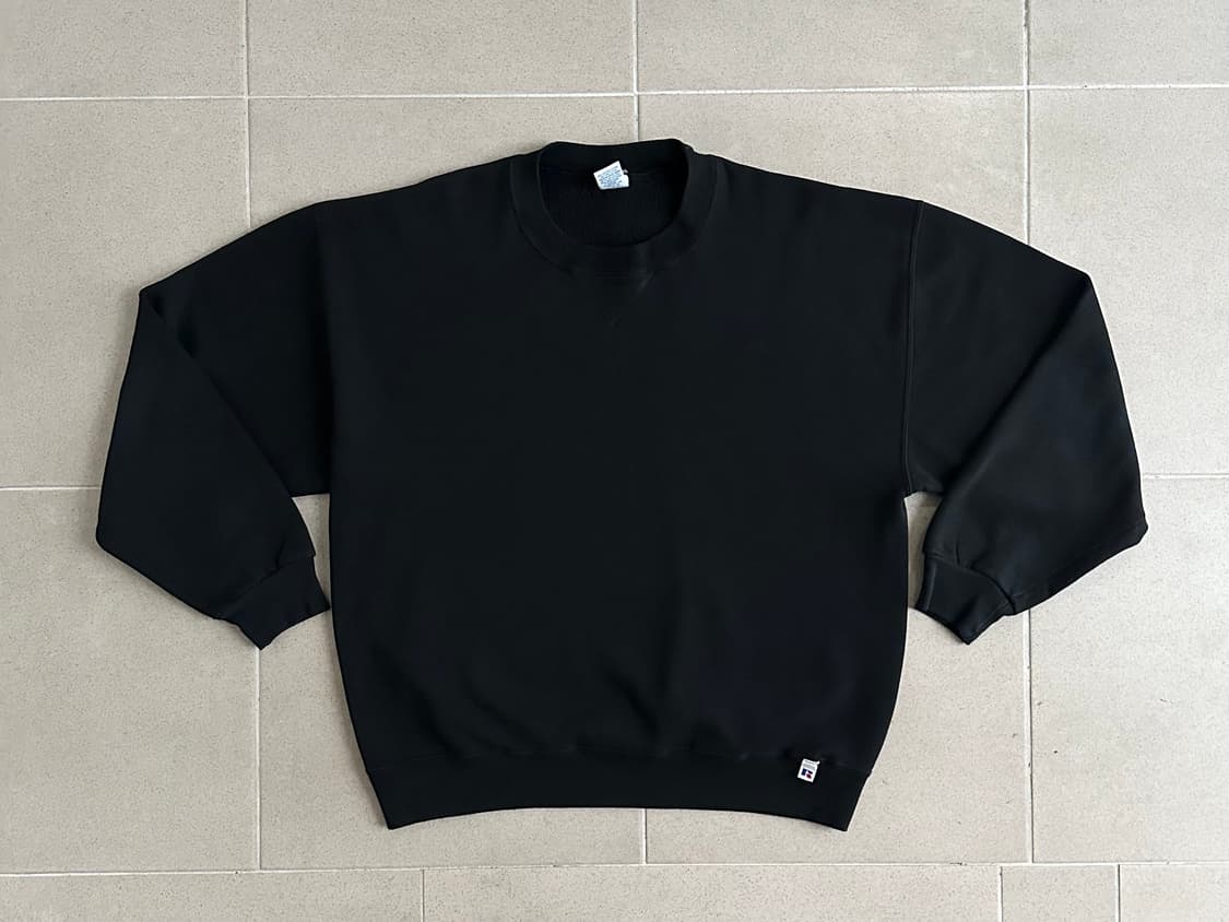 90s 빈티지 러셀 스웻셔츠 블랙 XL 상품이미지1