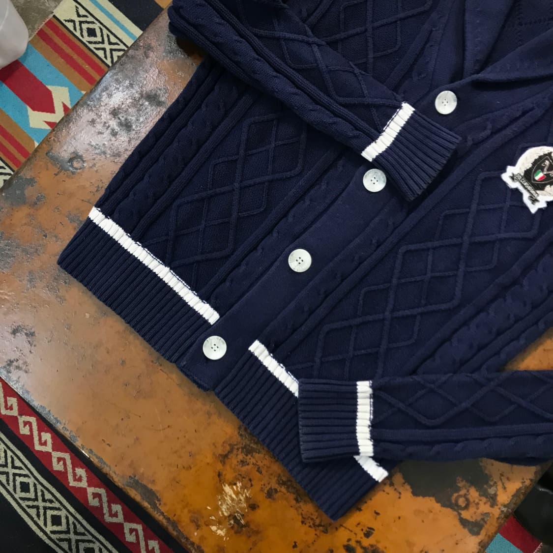 돌체 앤 가바나 네이비 케이블 숄 카라 가디건 여성 55 66 사이즈  상품이미지4