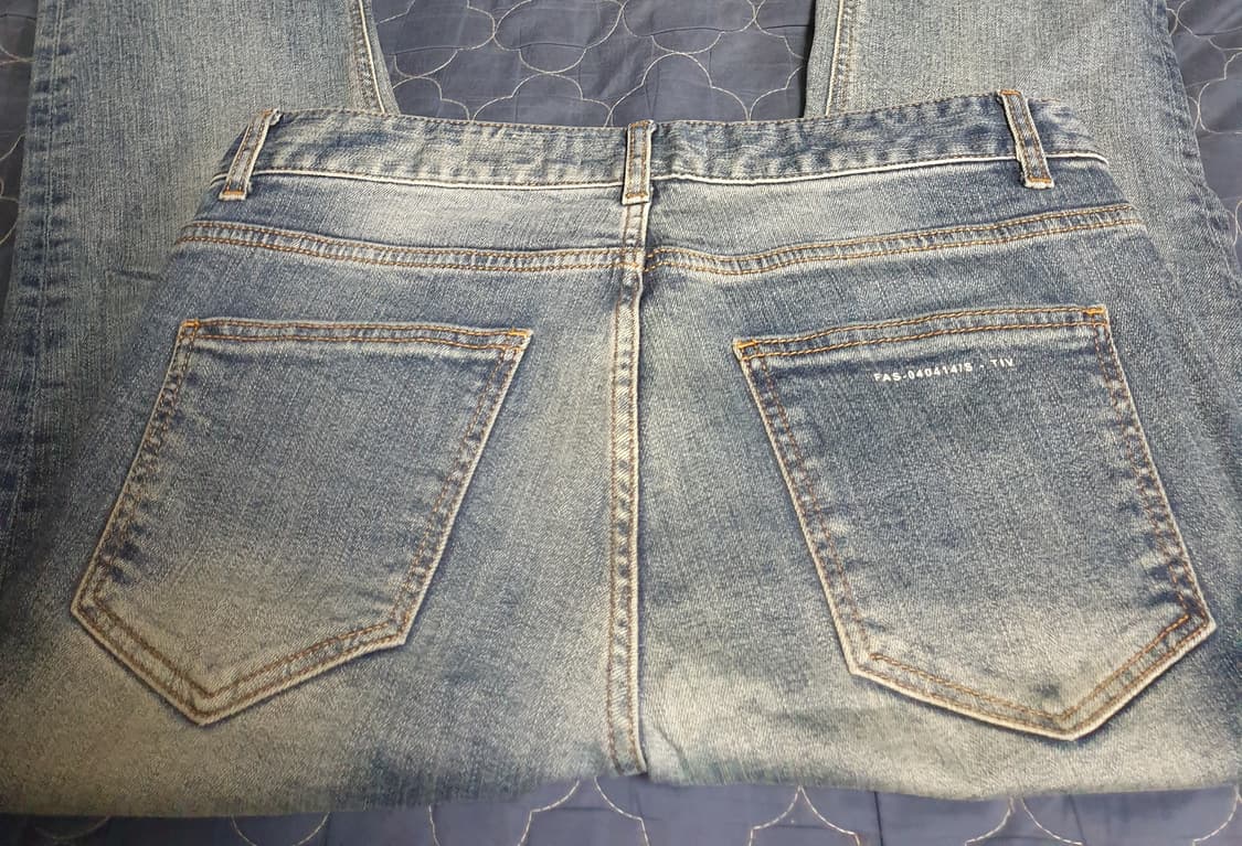 페이탈리즘 FAS-040414 크롭 스판 밑단컷팅 데님팬츠 (33) 상품이미지3