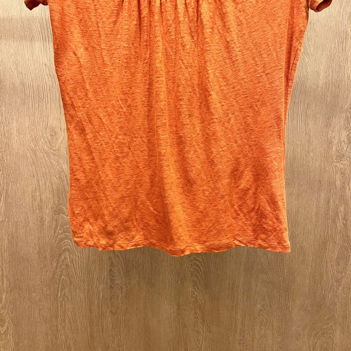 막스마라 코튼 반팔 티셔츠 와이드 라운드넥 셔링 비즈 디테일 오렌지 상품이미지5