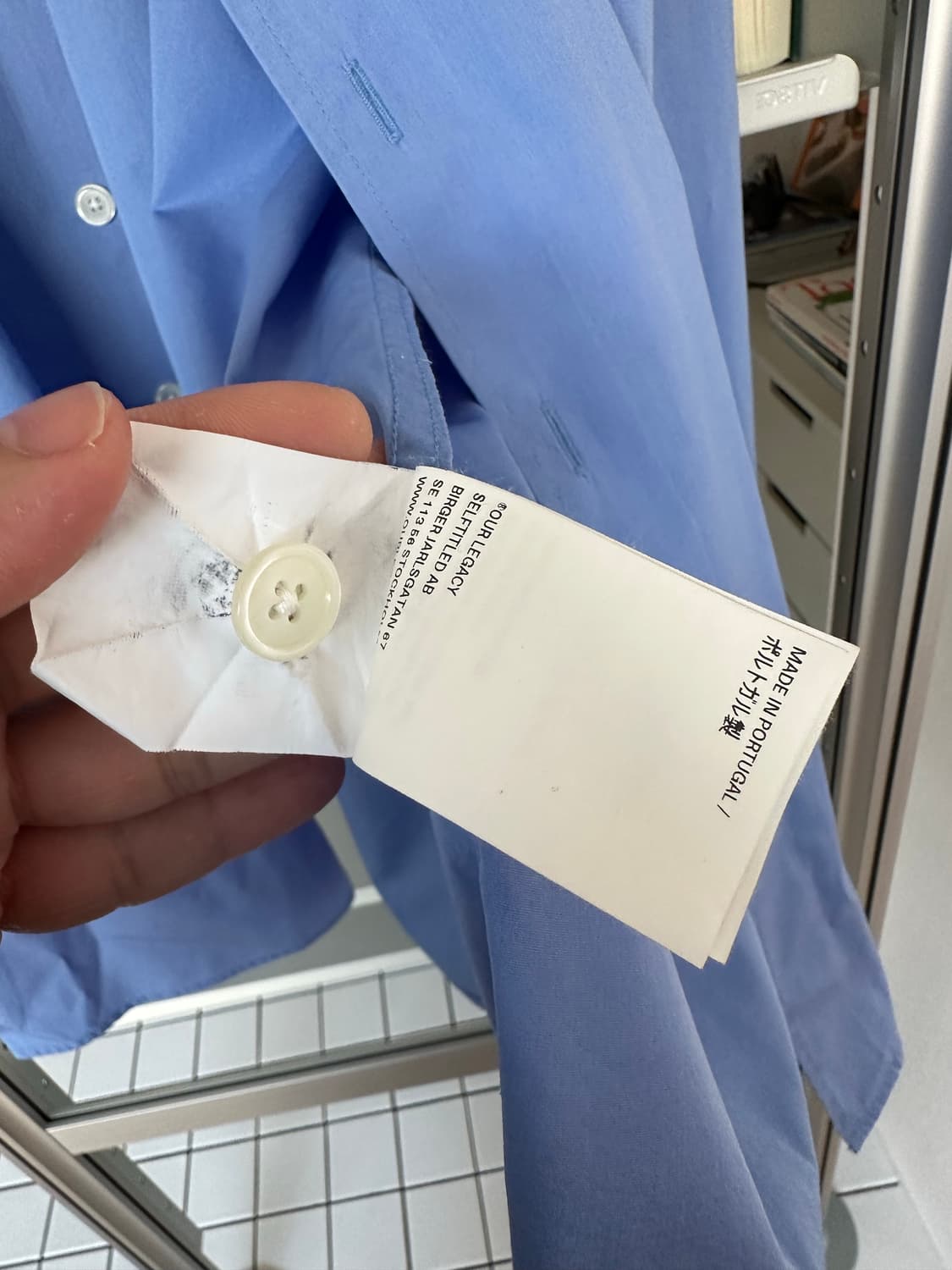 [48]아워레가시 버로우드 셔츠 블루 상품이미지4