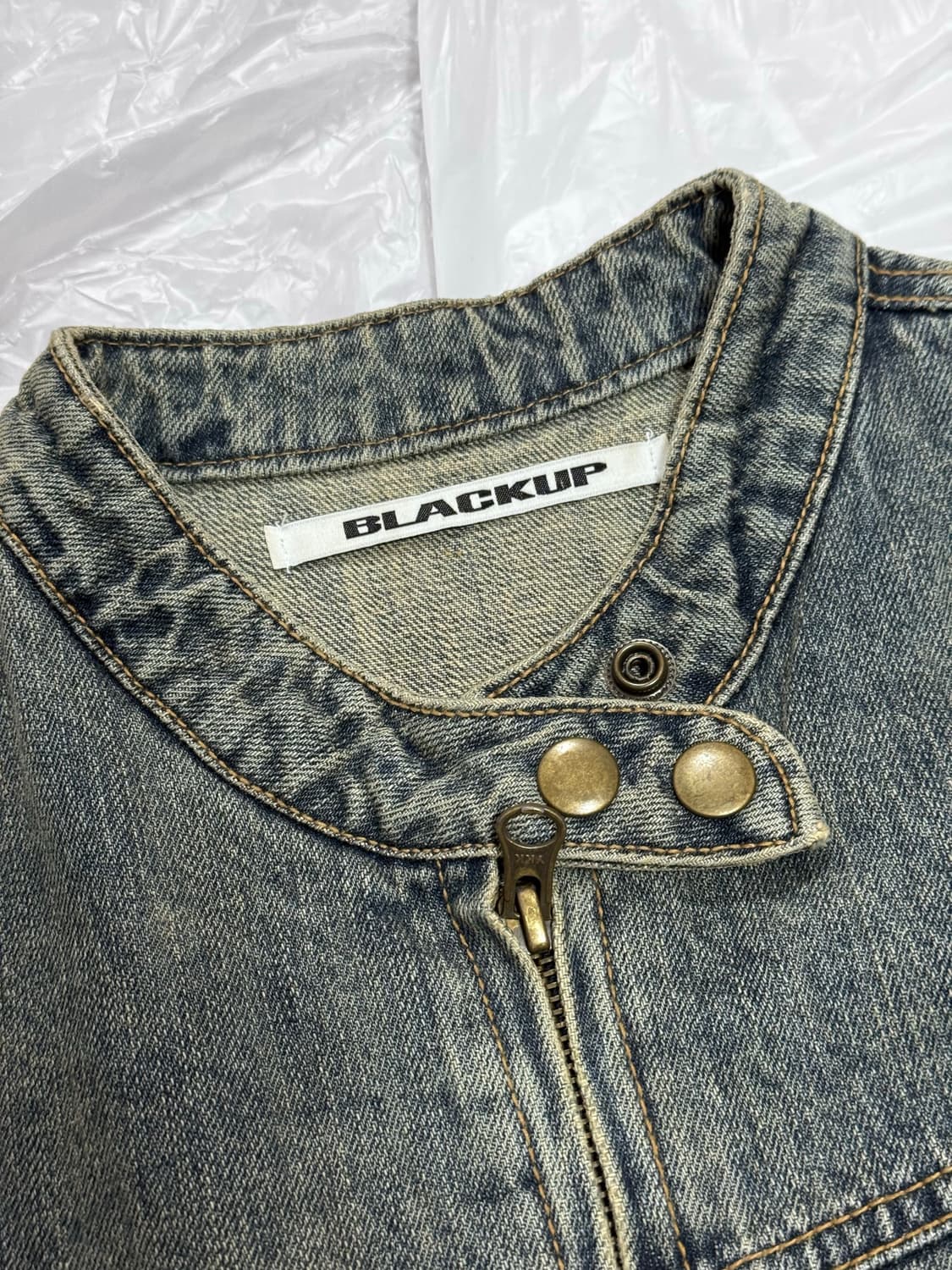 blackup 블랙업 클레븐 빈티지 크롭 데님 자켓 상품이미지4