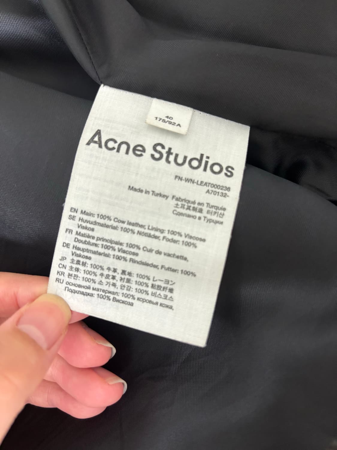 아크네 스튜디오 빈티지 페이드 레더 자켓 40 상품이미지7