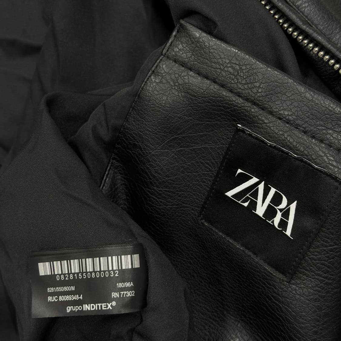 ZARA 자라 테크니컬 레더 자켓 점퍼 블랙 M 상품이미지4