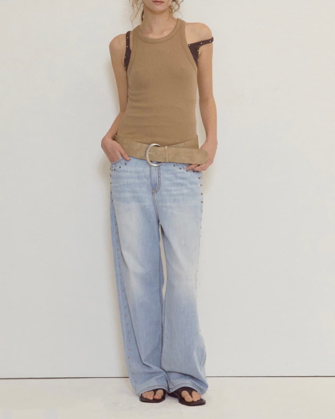 mmmjeans 스터드 와이드 데님 L 상품이미지1