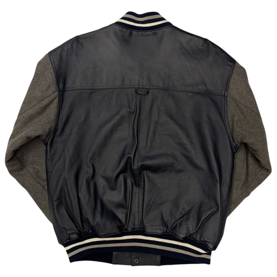00s 푸부 올드스쿨 뉴욕 양키스 네이비 울 레더 바시티 자켓 M 상품이미지4