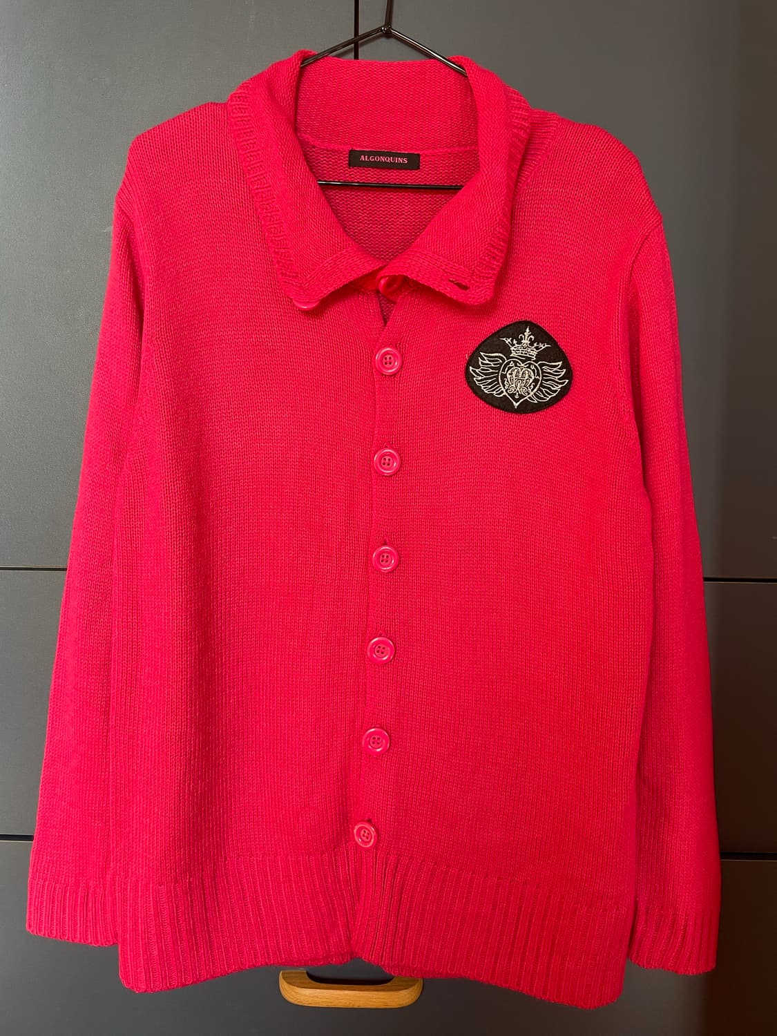 ALGONQUINS 펑크 갸루 그런지 핫핑크 가디건 상품이미지2