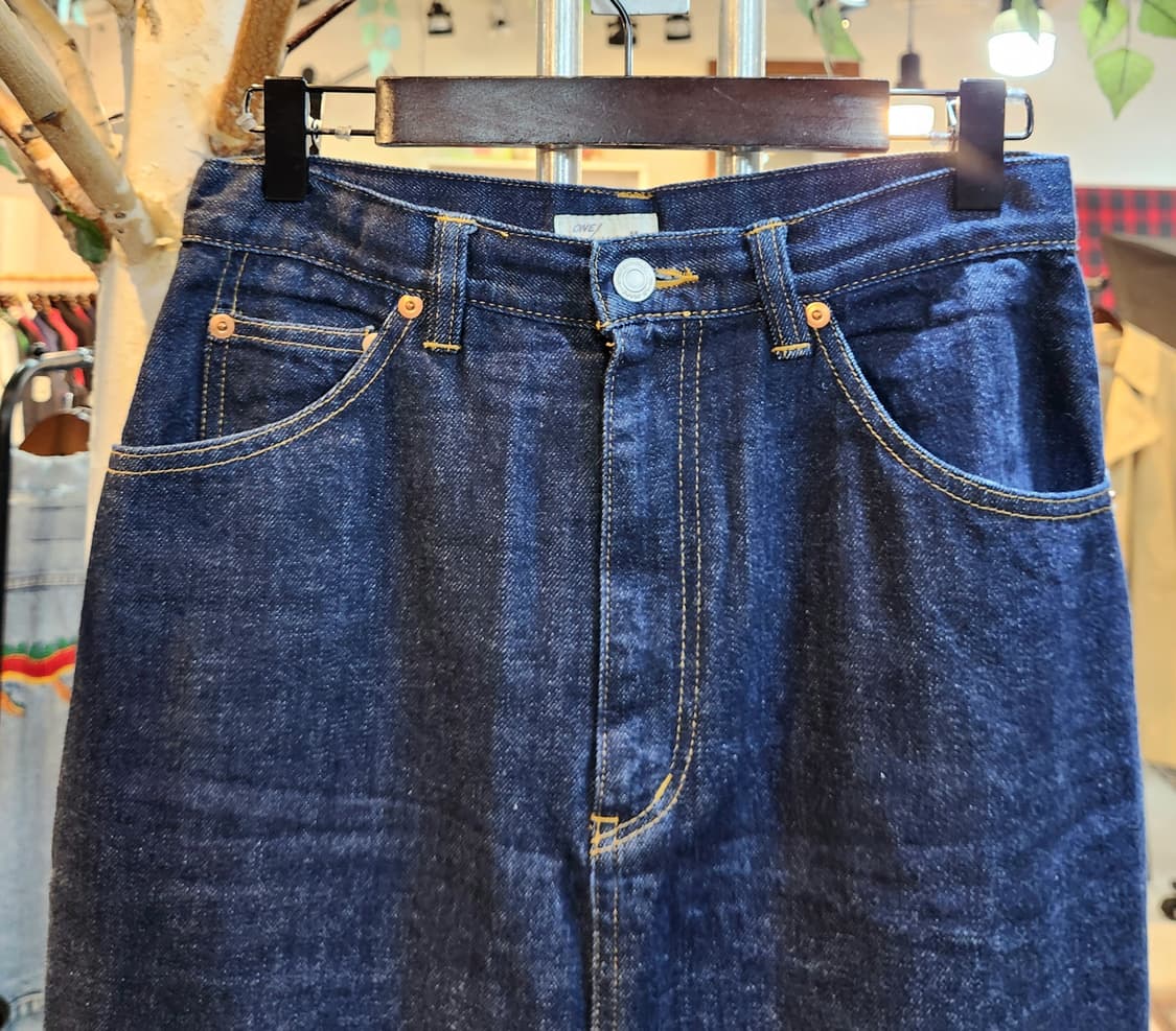 S-M) 제펜 셀비지 ONE/HALF  인디고 데님 스커트 상품이미지2