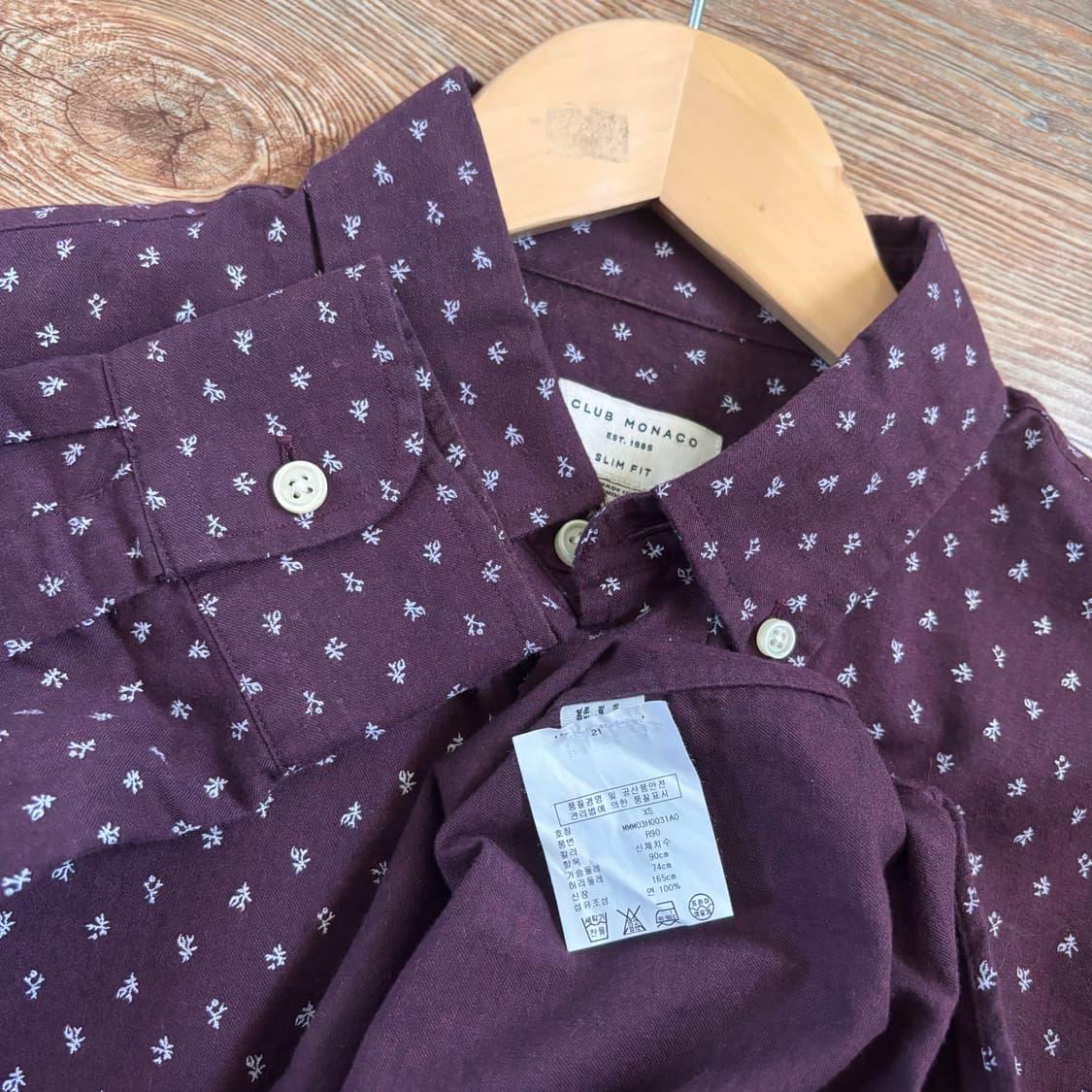 클럽모나코 XS 슬림핏 캐주얼 패턴 셔츠 미니멀 실루엣 상품이미지4