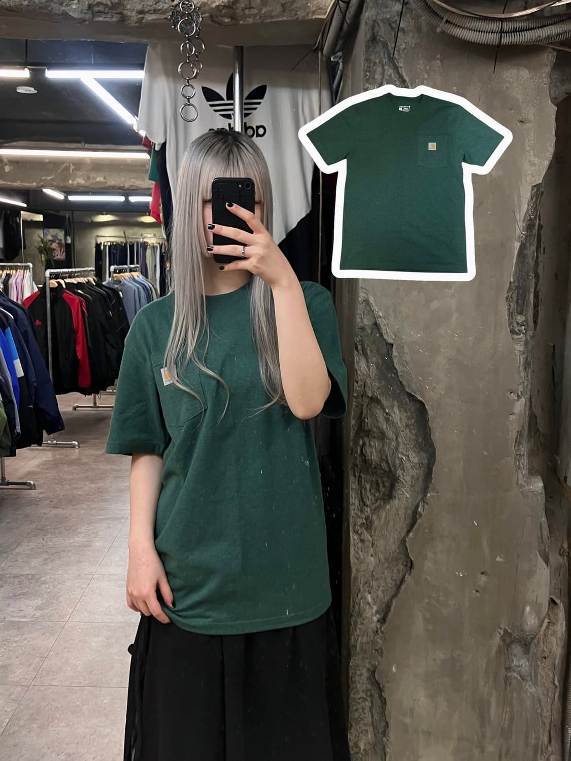 칼하트 포켓 반팔 티셔츠 그린 S   #csz2800 상품이미지1