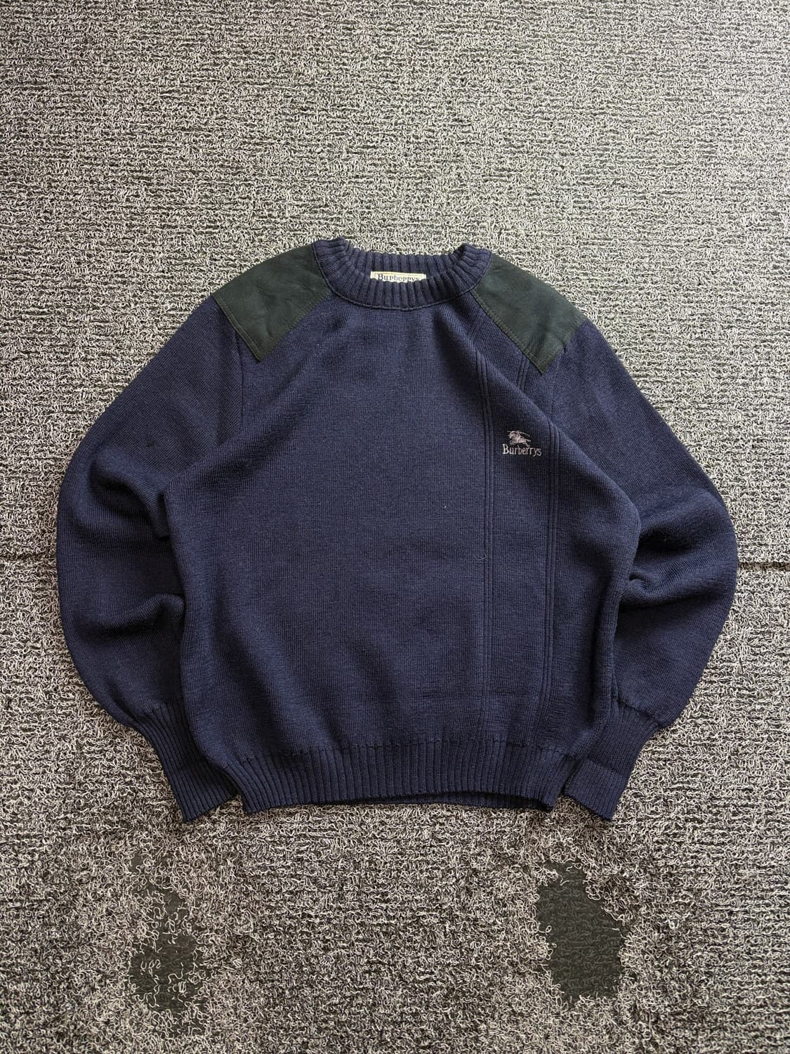 90s 버버리 런던 클래식 앨보패치 코만도 니트 3249 상품이미지2