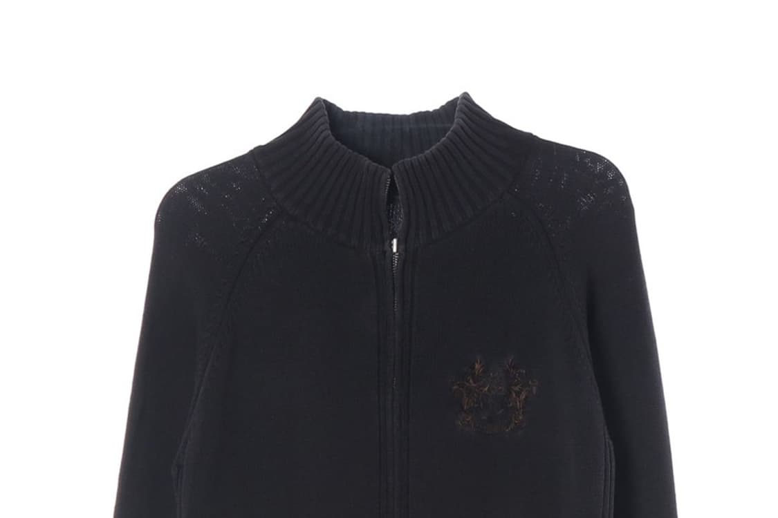 CRENCIA 울 블렌드 하이넥 니트 집업 M 상품이미지3