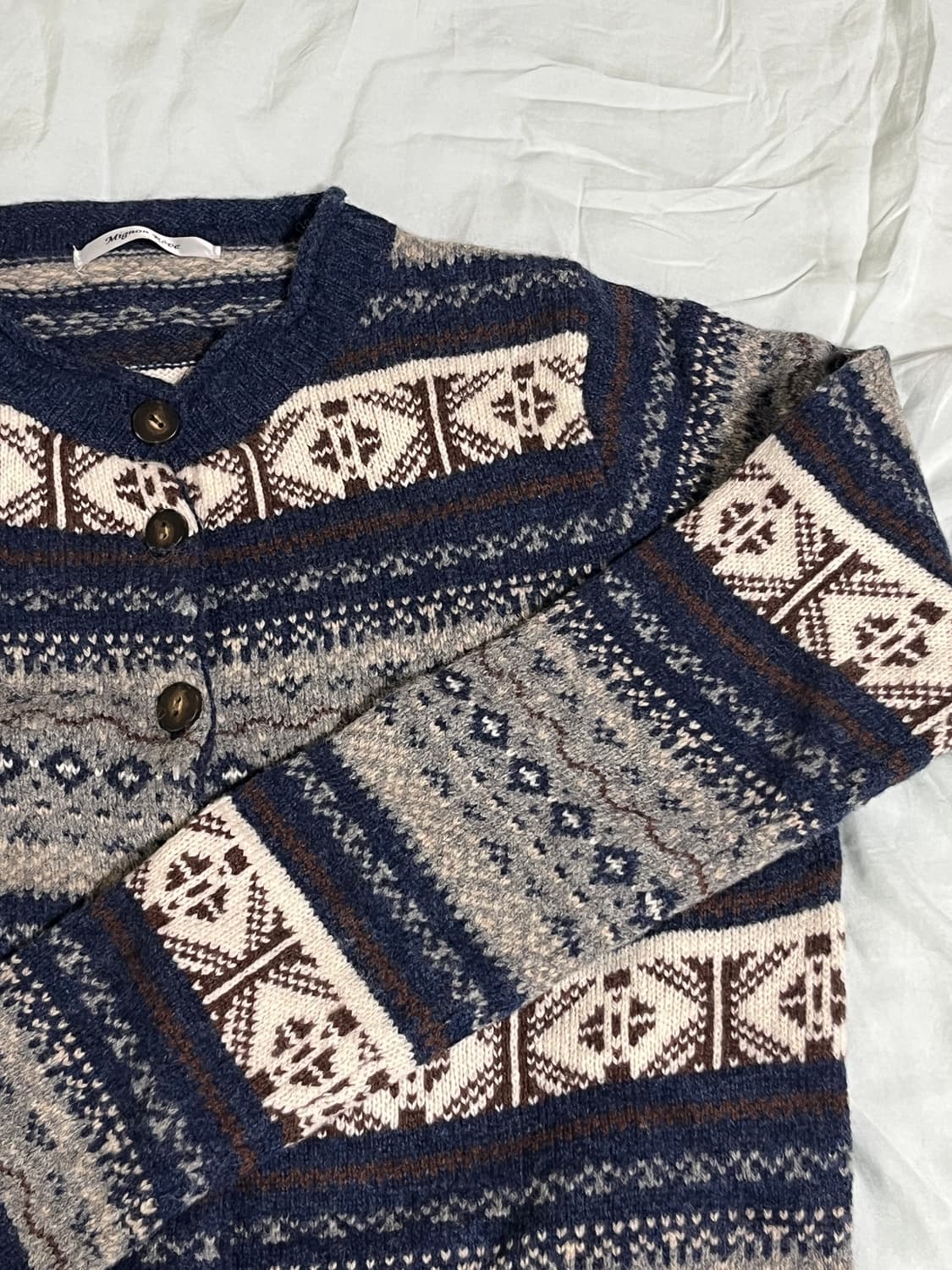 빈티지 노르딕 패턴 니트 가디건 상품이미지2