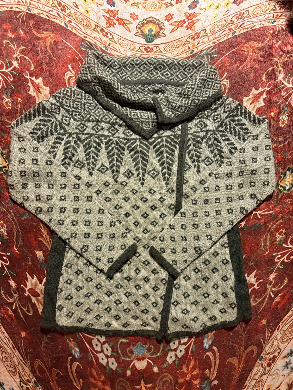 Nordic Pattern zip-up cardigan 상품이미지1