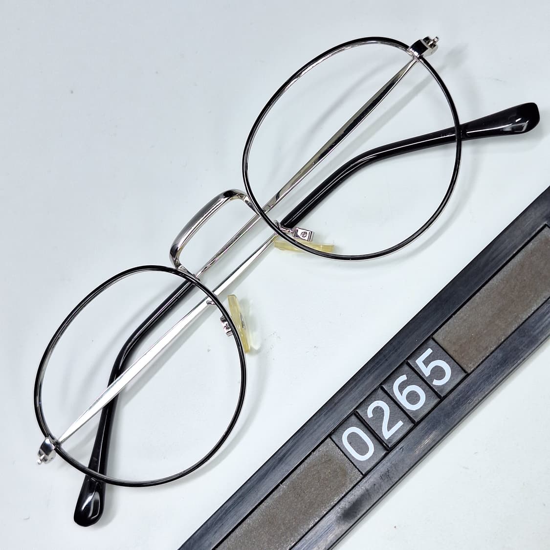 90s 일본 빈티지 라운드 블랙 칠보 안경테 128mm 클래식 레트로 패 상품이미지1
