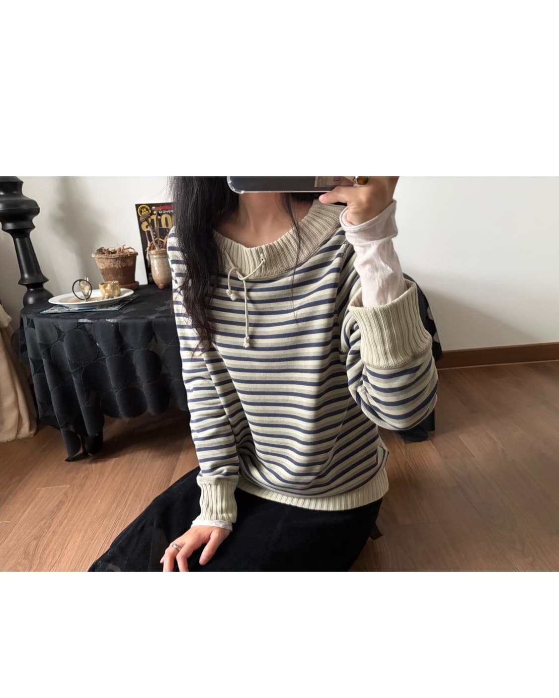 stripe patterned cotton top 상품이미지5